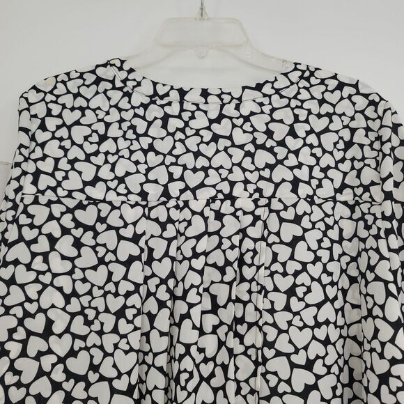 Lane Bryant Women's‎ Black White Hearts Plus 18/20 Tunic Blouse Boho - Picture 4 of 9